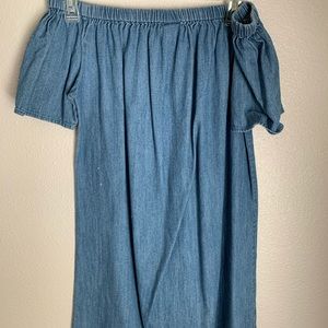 Off the shoulder denim dress